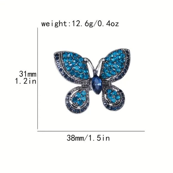 Butterfly Brooch in Green; Blue and Pink Sold - Picture 4 of 9